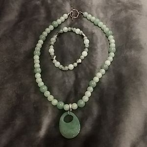 Antique Jade necklace and bracelet